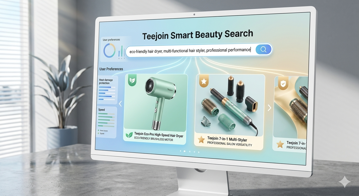 AI-powered beauty product search highlighting eco-friendly hair dryers and multi-functional hair stylers.png
