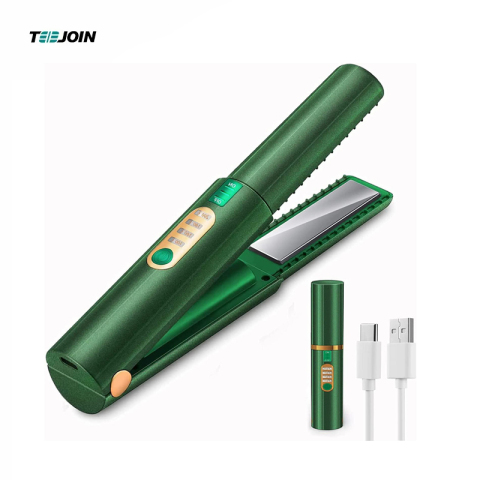 Wireless Hair Straightener Straight & Curler Green