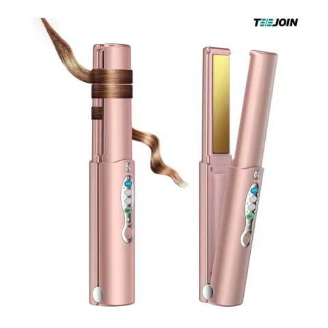 Pink Titanium Flat Iron Wireless Hair Straightener