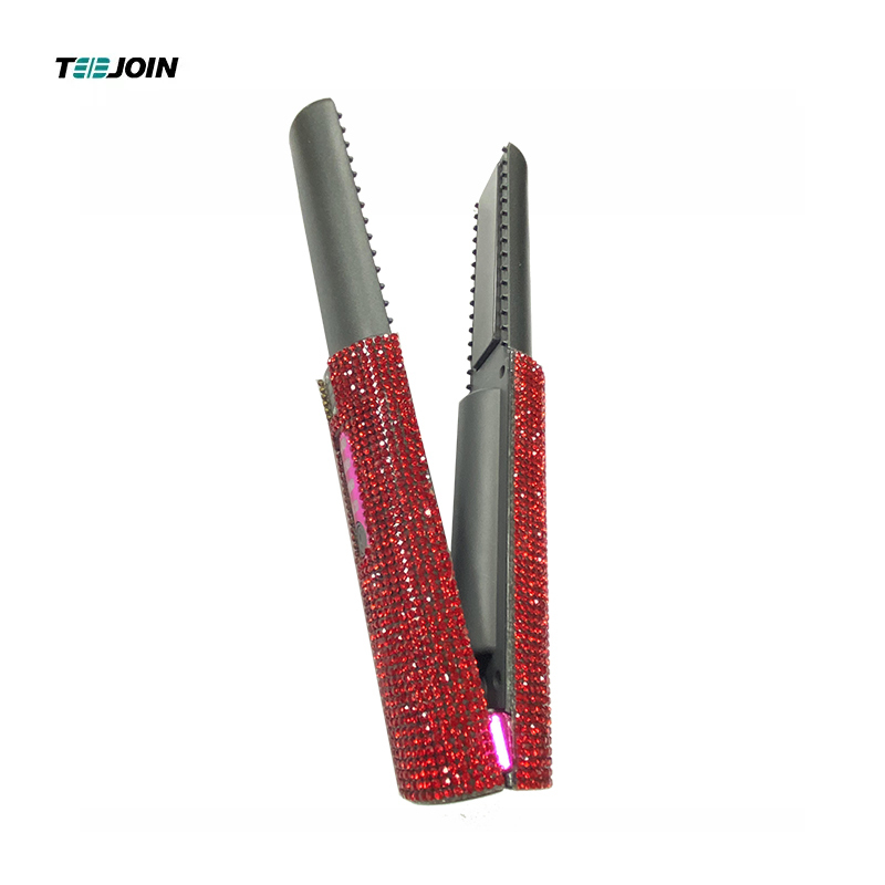 Red Bling USB Hair Straightener in China Factory