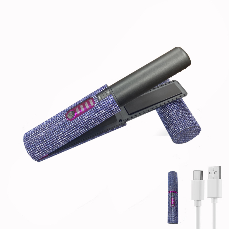 Sapphire Blue Bling Hair Straightener Flat Iron