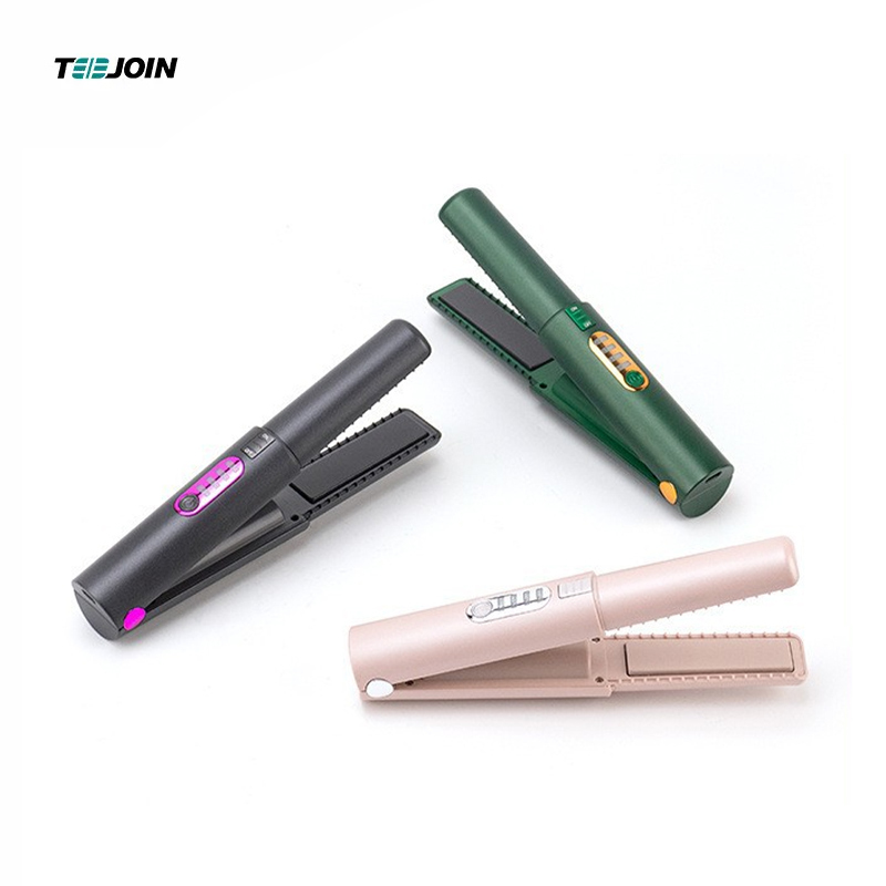 Mini Cordless Hair Straighteners Curler 2 in 1 Pink