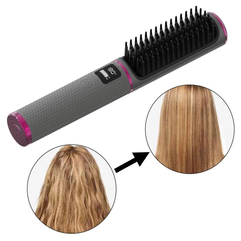 Portable USB Hair Straightening Comb Flat Iron