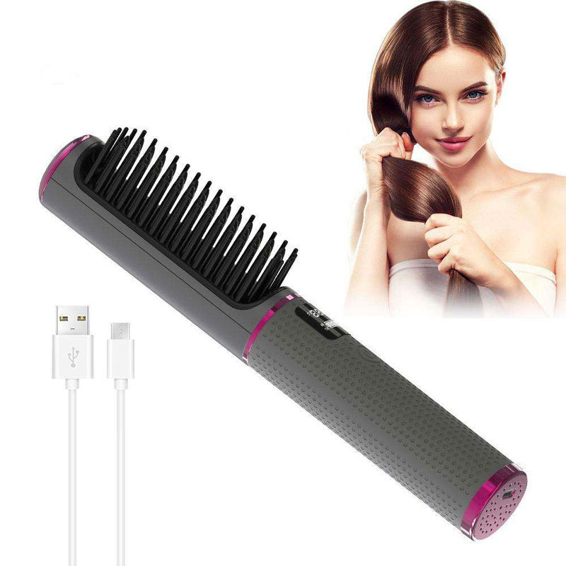 Portable USB Hair Straightening Comb Flat Iron