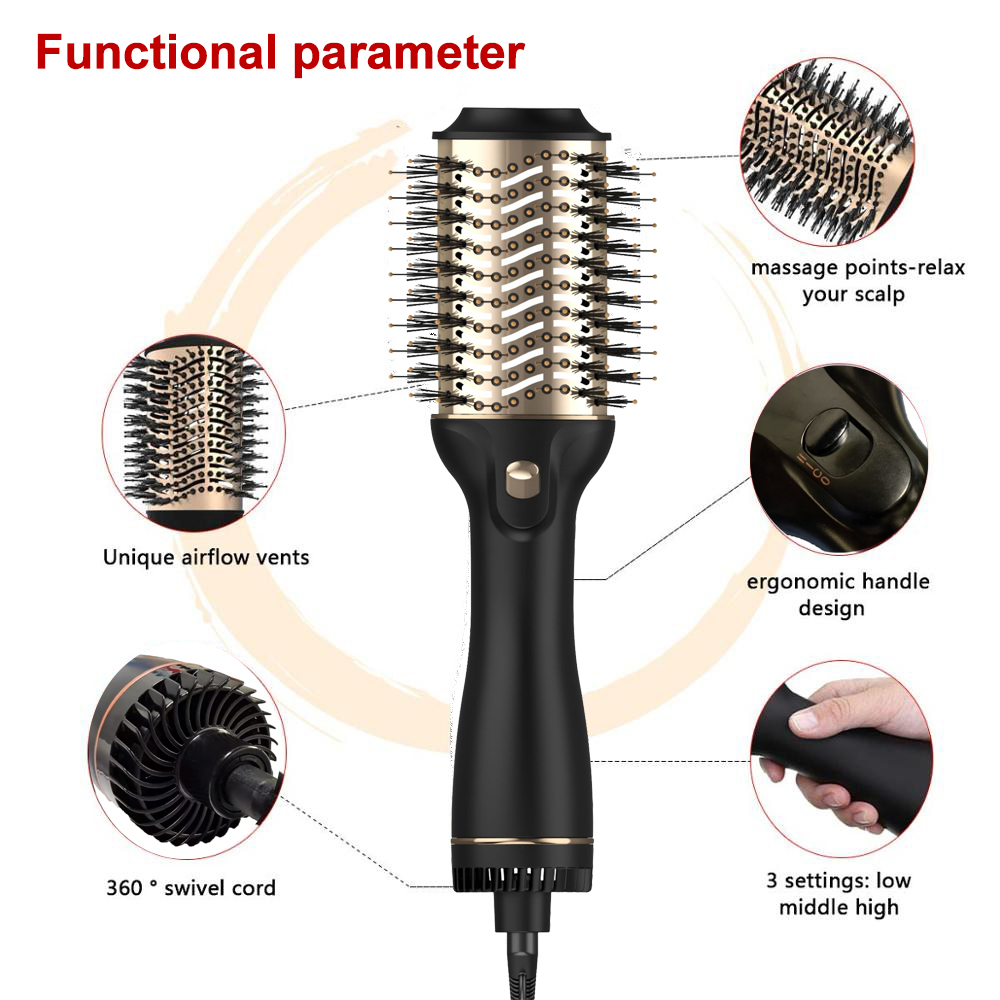 3 in 1 Hot Air Brush Negative Ionic Volumizer Styler