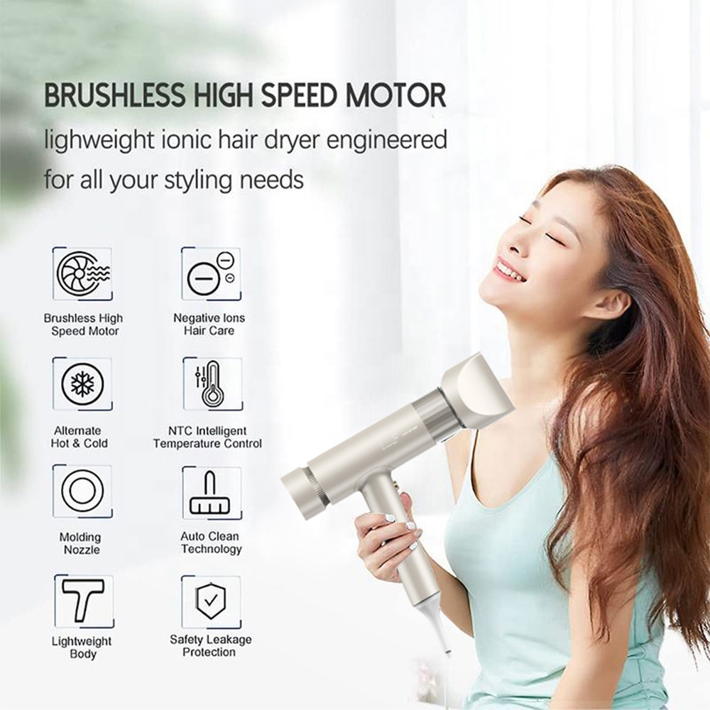 Negative Ionic Hair Dryer with Diffuser and 2 Nozzles