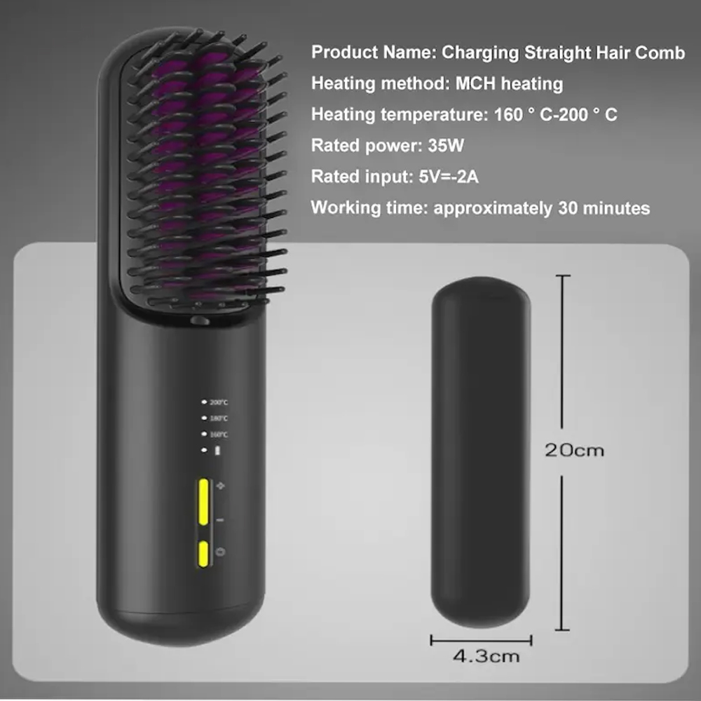 Professional 2 In 1 Electric Hot Straightener Comb