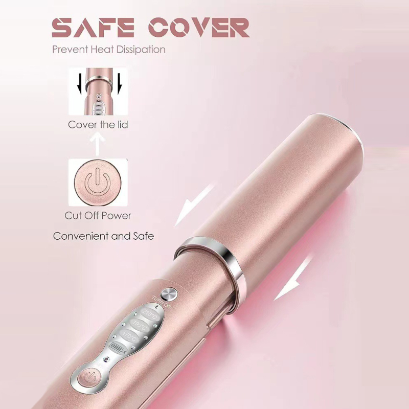Pink Titanium Flat Iron Wireless Hair Straightener