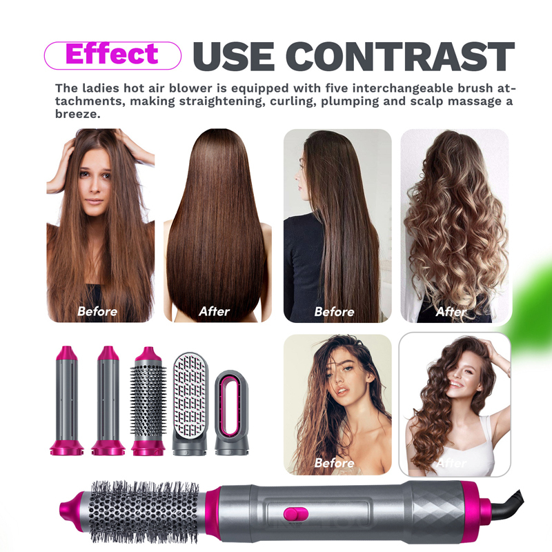 5 in 1 multi function hair styler hot air comb