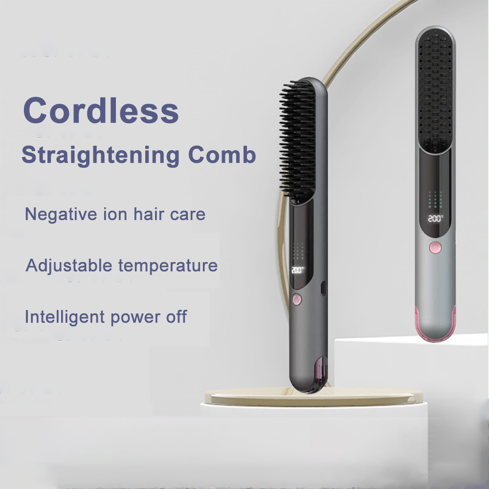 Portable Hair Straightener Comb and Hot Hair Brush