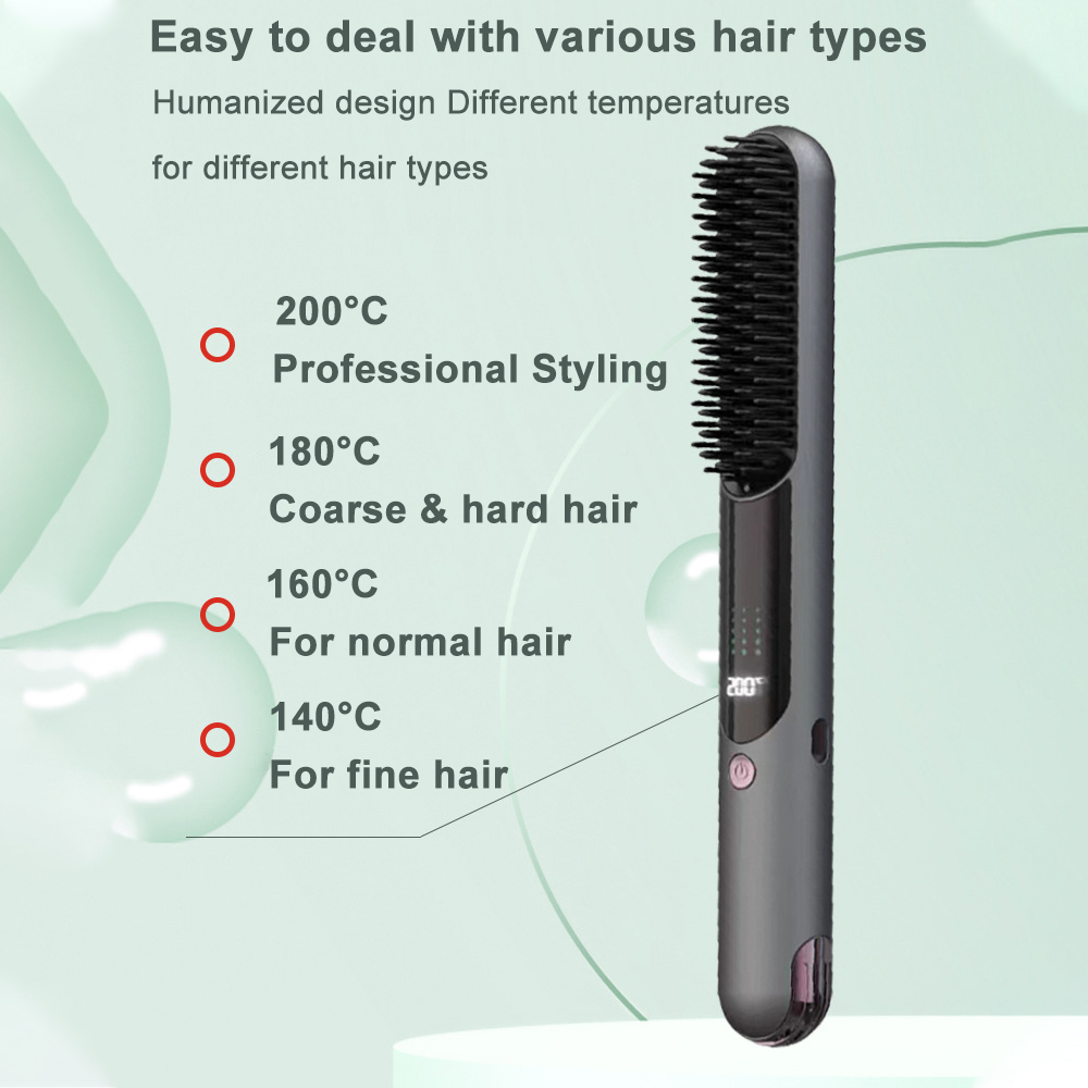 Portable Hair Straightener Comb and Hot Hair Brush