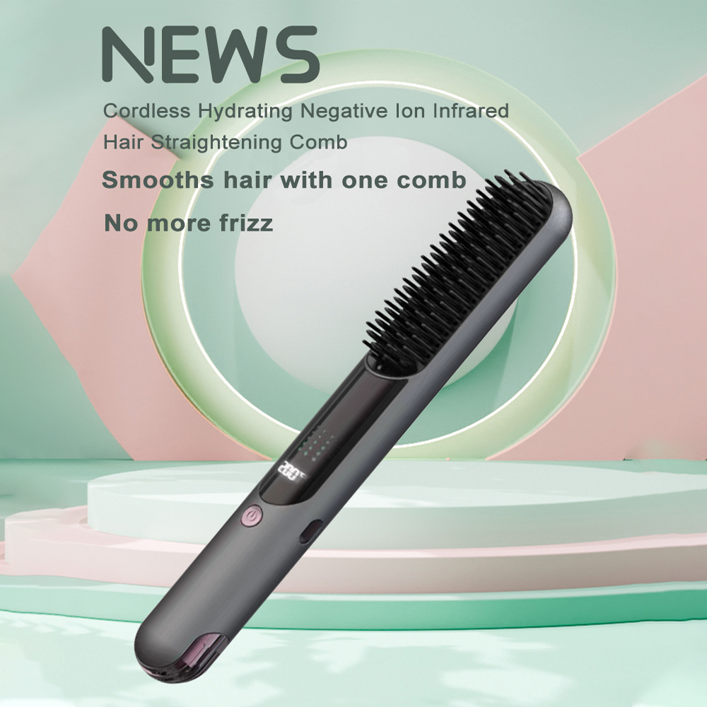 Portable Hair Straightener Comb and Hot Hair Brush