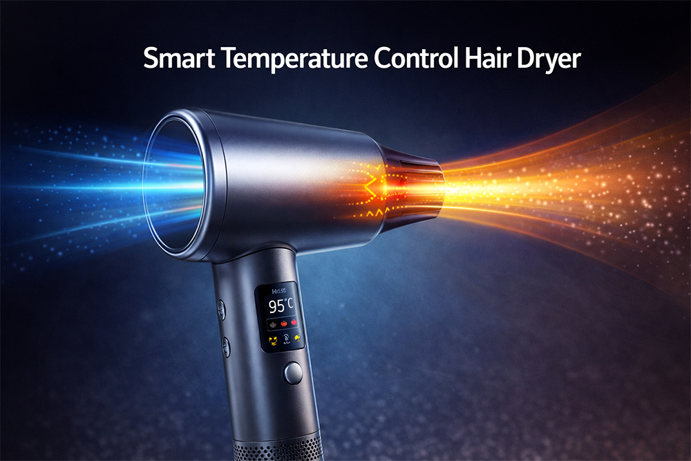 smart temperature hair dryer with heat control technology