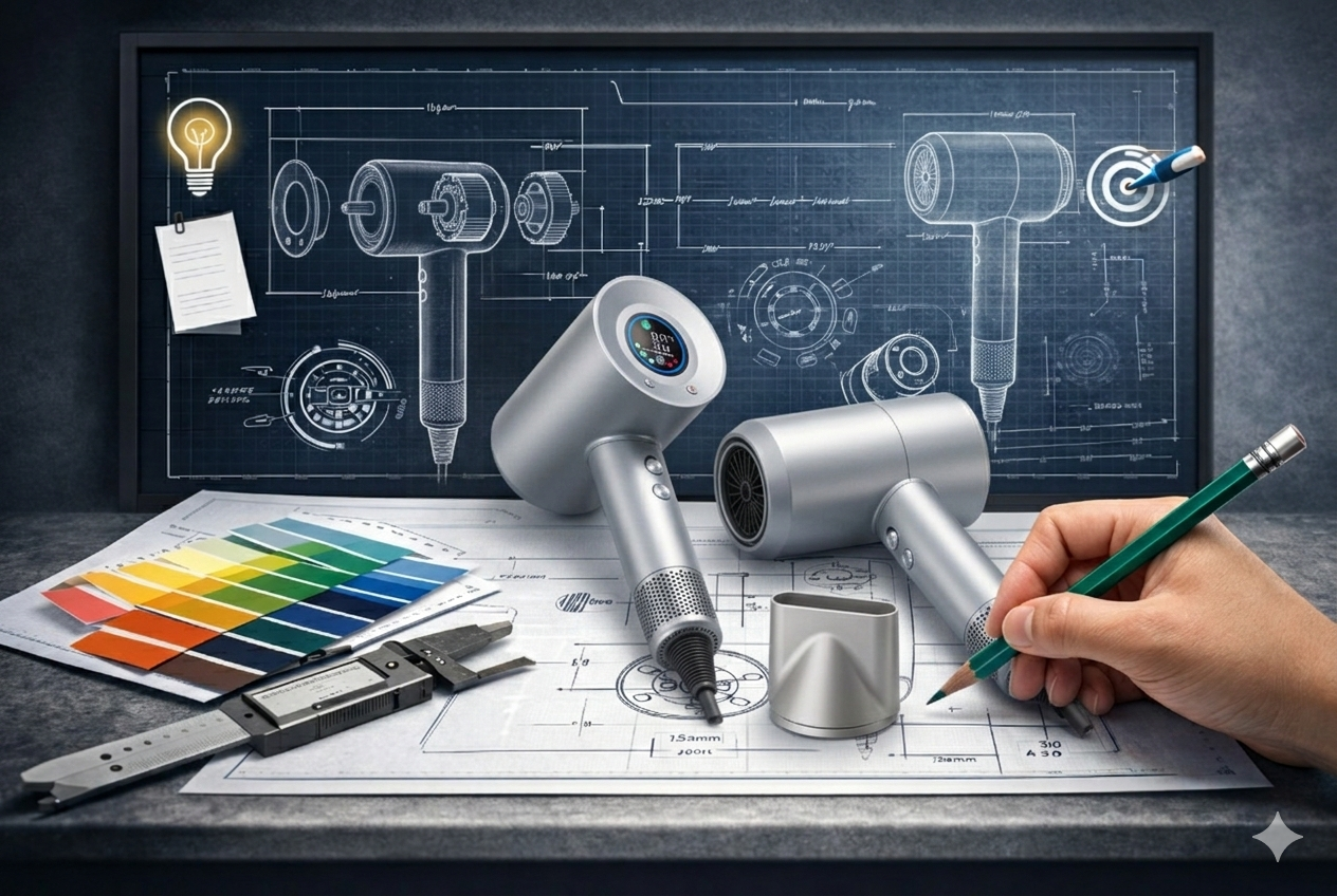 OEM hair dryer design and specification planning process.png