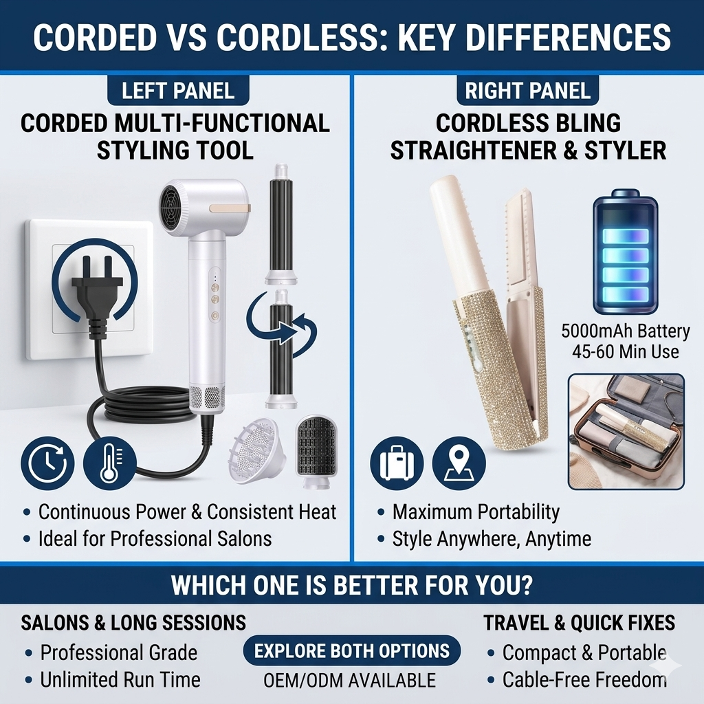 Corded vs Cordless Hair Styling Tools: Key Differences Explained