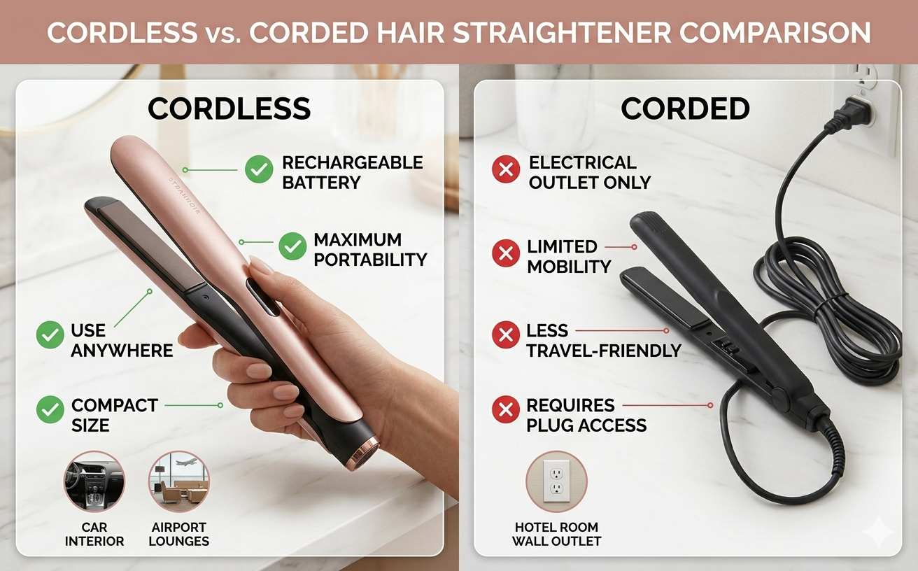 cordless vs corded hair straightener comparison for travel styling tools.png
