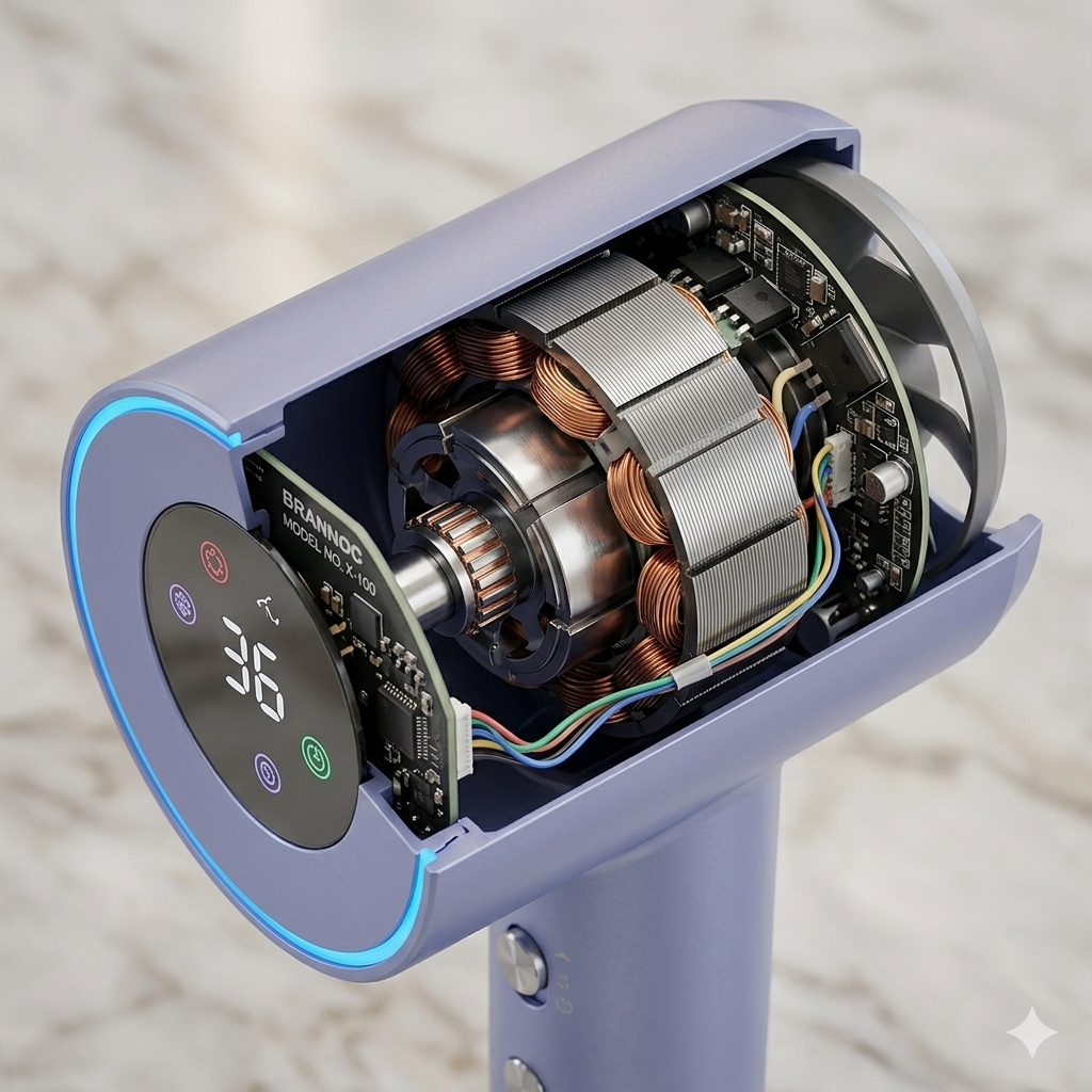  Internal brushless motor components of hair dryer.png