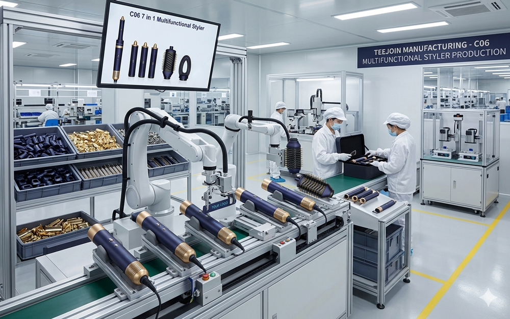 Multi functional hair styler manufacturing process in factory.jpg