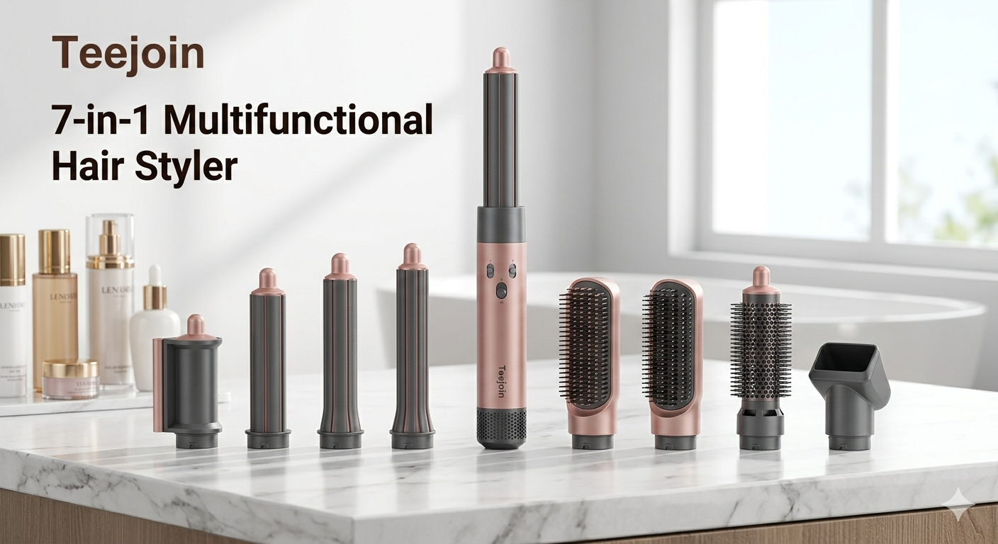 Teejoin multifunctional hair styler with curling, straightening, and styling attachments.png
