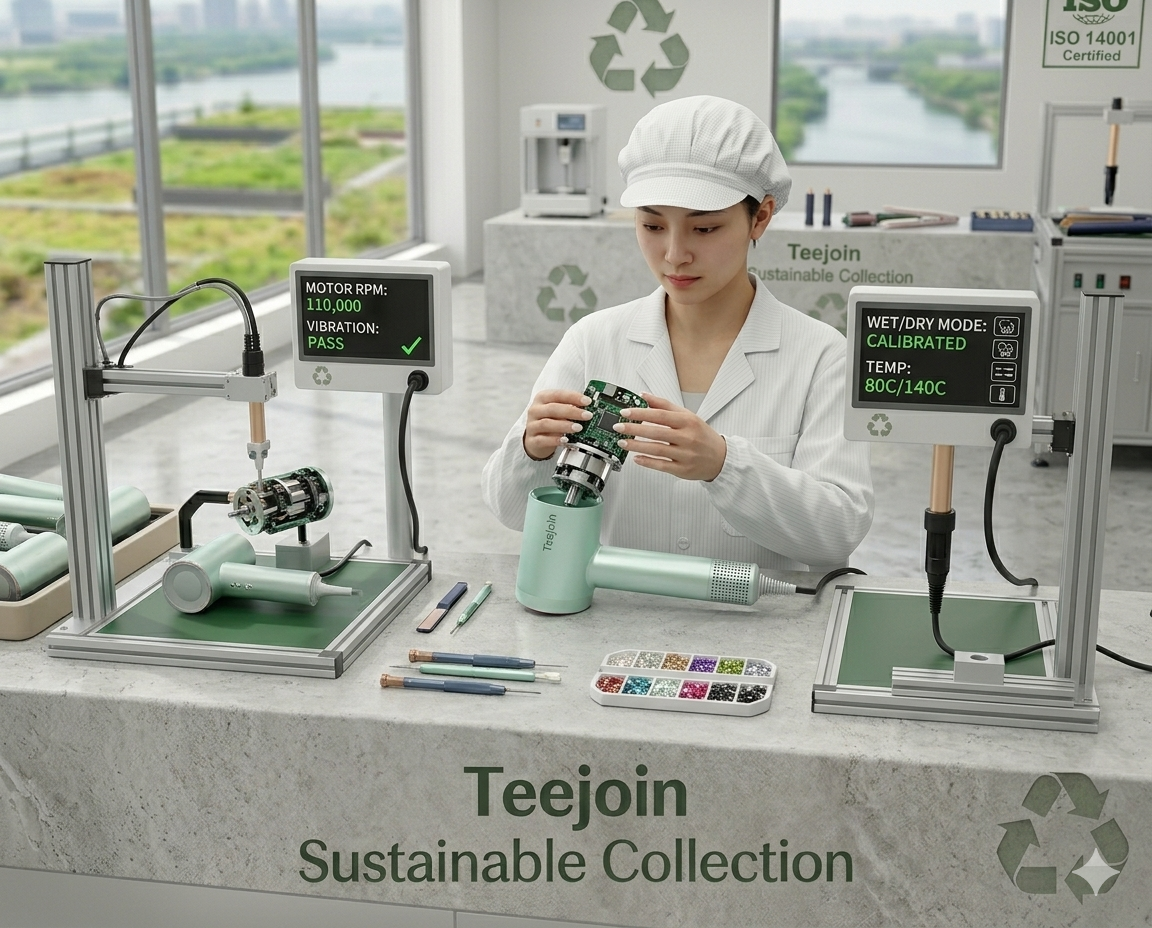 Eco hair dryer production line at Teejoin factory showcasing sustainable manufacturing.png
