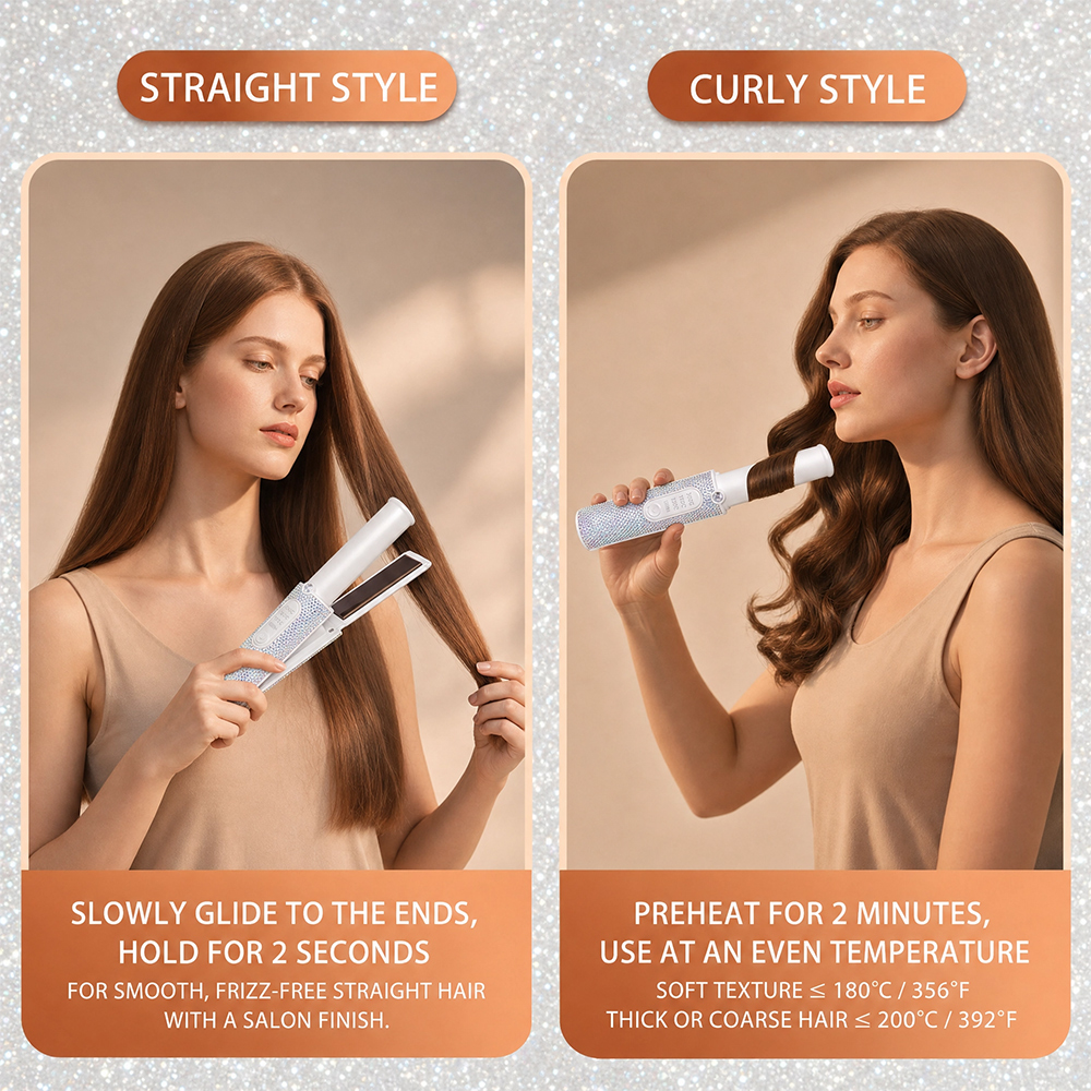 Rechargeable Rhinestone Portable Titanium Flat Iron 